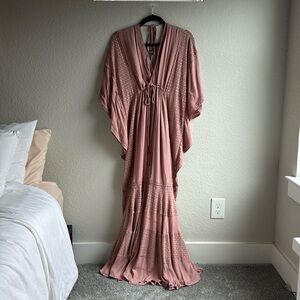 Free People Kaftan, size S, mauve, boho lace